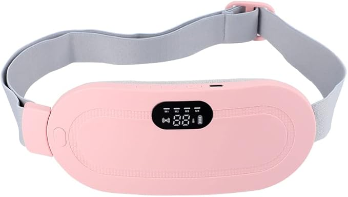 Electric Period Cramp Massager Vibrator Heating Belt for Menstrual Relief Pain Waist Stomach Warming Women