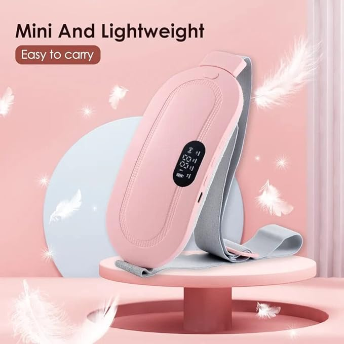 Electric Period Cramp Massager Vibrator Heating Belt for Menstrual Relief Pain Waist Stomach Warming Women