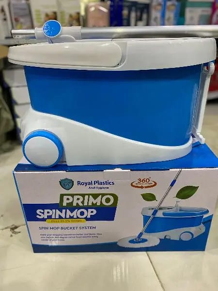 Spin Mop Bucket 360° Degree Rotation Push/Pull Micro Fiber Mop head with Long Handle
