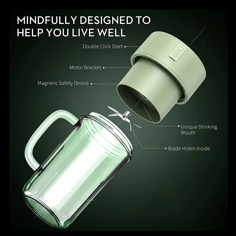 Mason Portable Mini Juicer Blender With Straw Cup