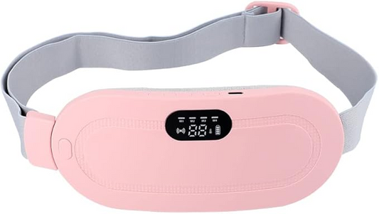 Electric Period Cramp Massager Vibrator Heating Belt for Menstrual Relief Pain Waist Stomach Warming Women