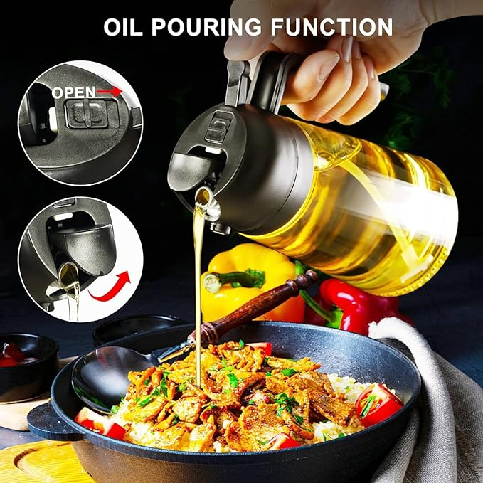 2 in 1 Glass Oil Dispenser and Spray Bottle