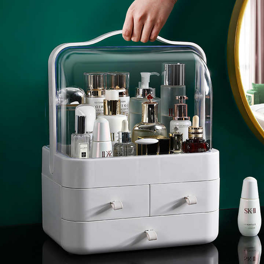 Cosmetic Storage Box With Transparent Cover