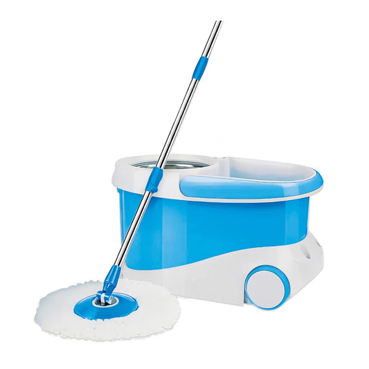 Spin Mop Bucket 360° Degree Rotation Push/Pull Micro Fiber Mop head with Long Handle