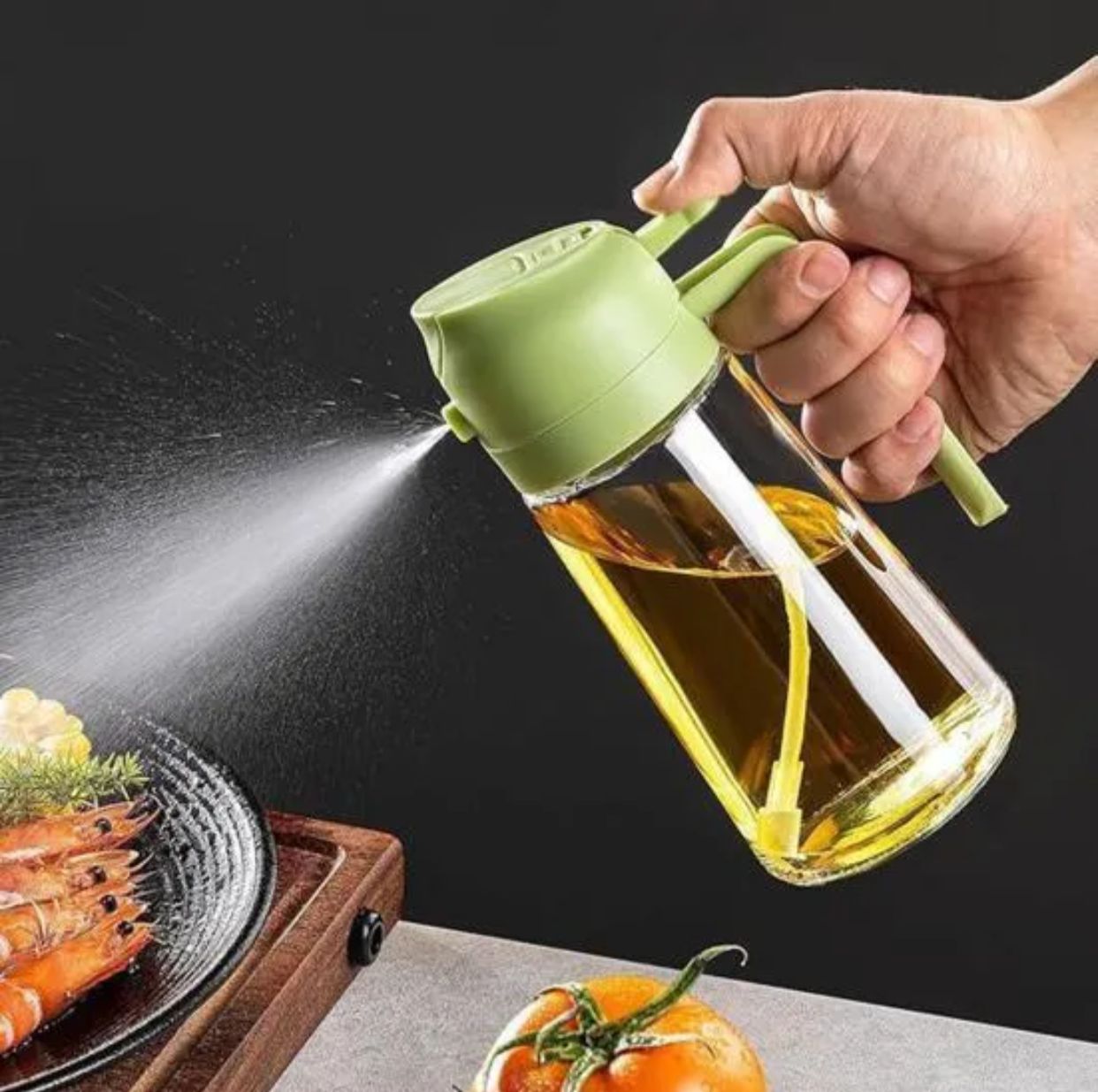 2 in 1 Glass Oil Dispenser and Spray Bottle