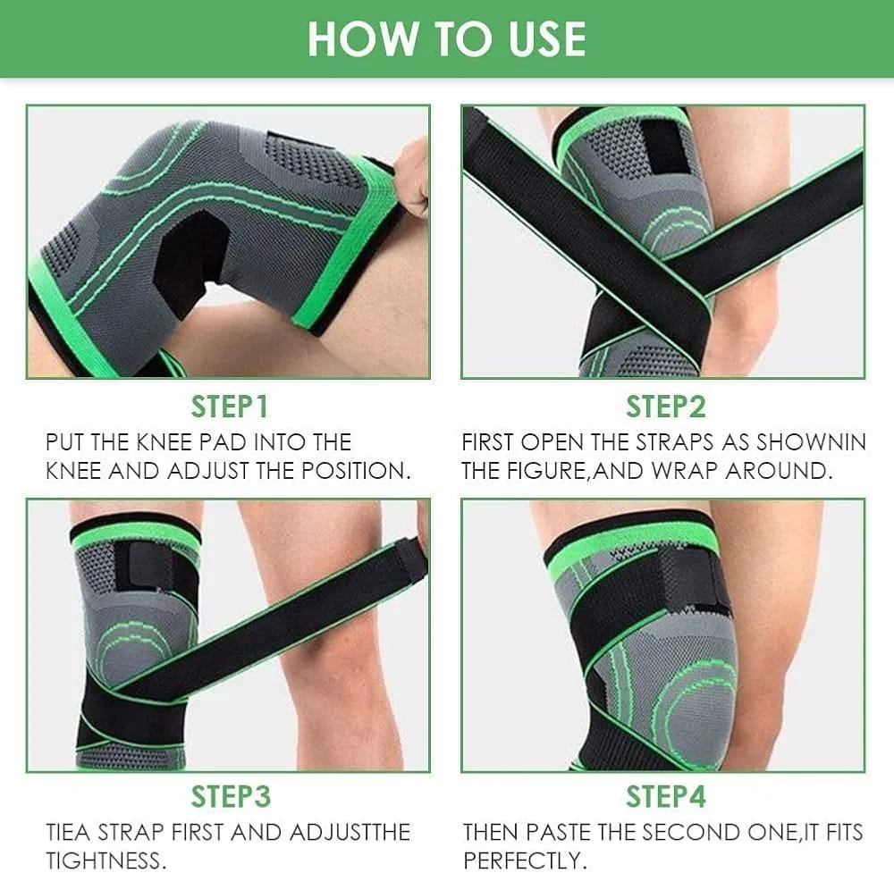 Pack of 2 – Adjustable 3D Knee Support Bands for Both Legs | Pain Relief & Injury Protection