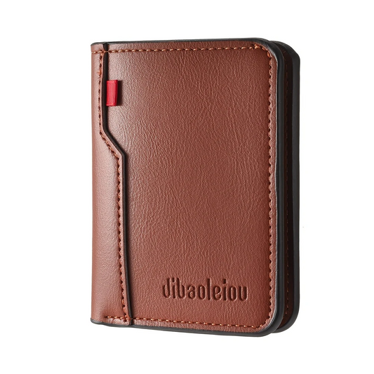 Men'S Vintage Faux Leather Credit Card Wallet, Slim & Soft Design with Multiple Card Slots