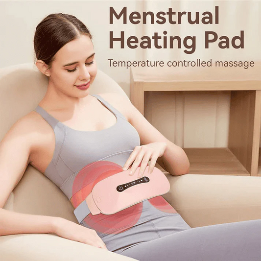 Electric Period Cramp Massager Vibrator Heating Belt for Menstrual Relief Pain Waist Stomach Warming Women